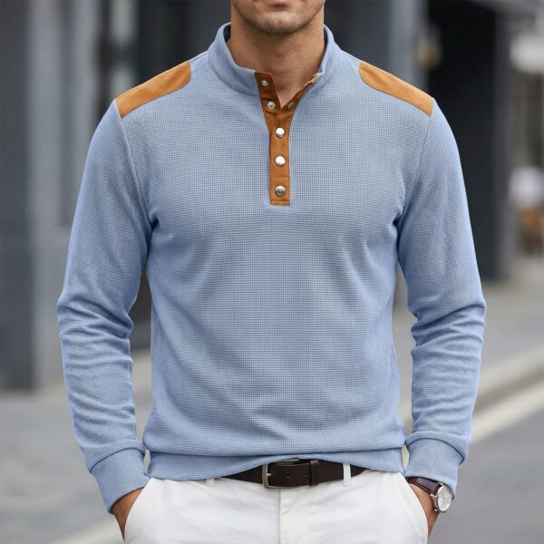 Men's Trendy Solid-Color Breathable Casual Sweater With Buttons