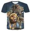 Men's 3D-Printed Wild Animal Graphic Short Sleeve T-Shirt for Casual Wear