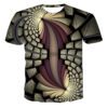 Men's Casual Short Sleeve T-shirt with Striking 3D Printed Abstract Design
