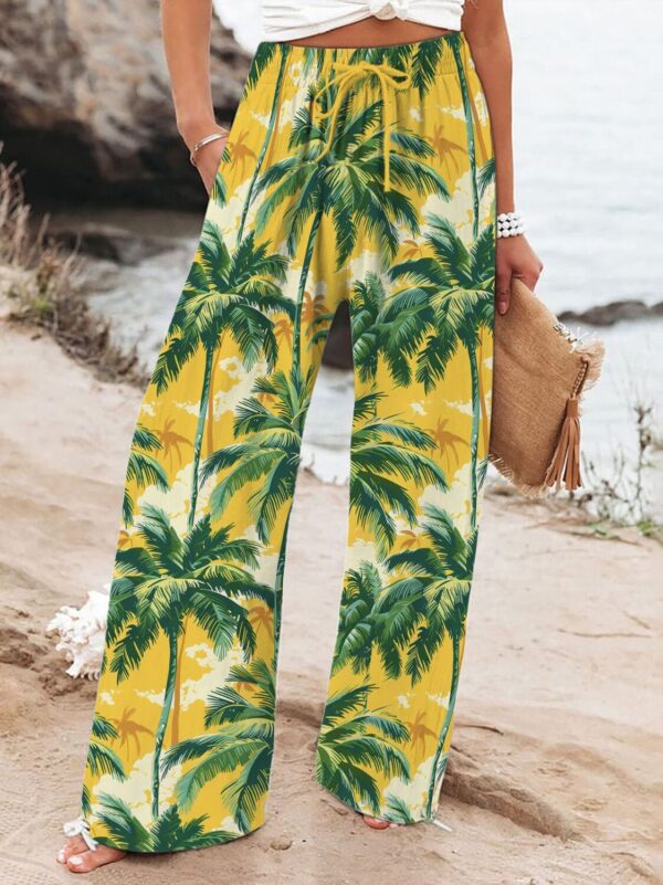 Women's Casual Wide-Leg Graphic Printed Athletic Street Style Pants