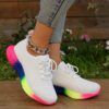 Women's Plus Size Rainbow Low-Top Lace-Up Shoes