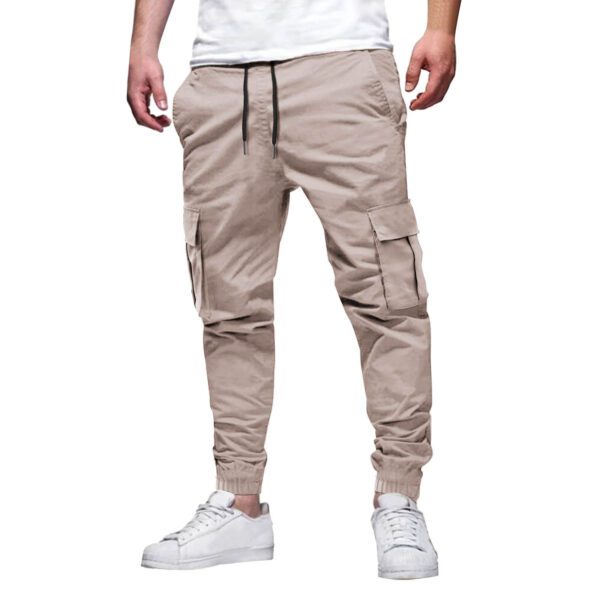 Men's Casual Retro Multi-Pocket Drawstring Leisure Cargo Pants