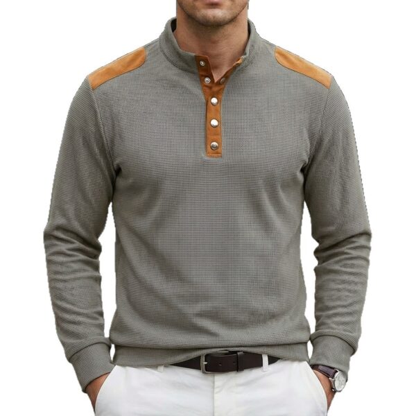 Men's Trendy Solid-Color Breathable Casual Sweater With Buttons