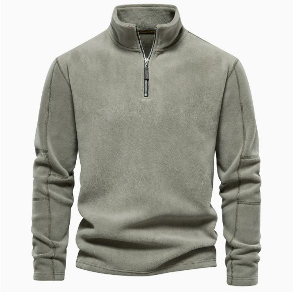 Men's Trendy Long-Sleeve Hoodie With A Stand-up Collar And A Half-zip