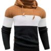 Men's Casual Jacquard Long Sleeves Sweater Hoodie
