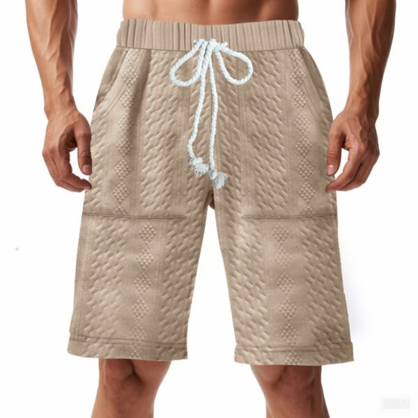 Men's Relaxed-Fit Knitted Mid-Length Jacquard Casual Shorts
