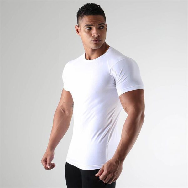 Men's Sports Fitness Short Sleeve Elastic Training T-shirt