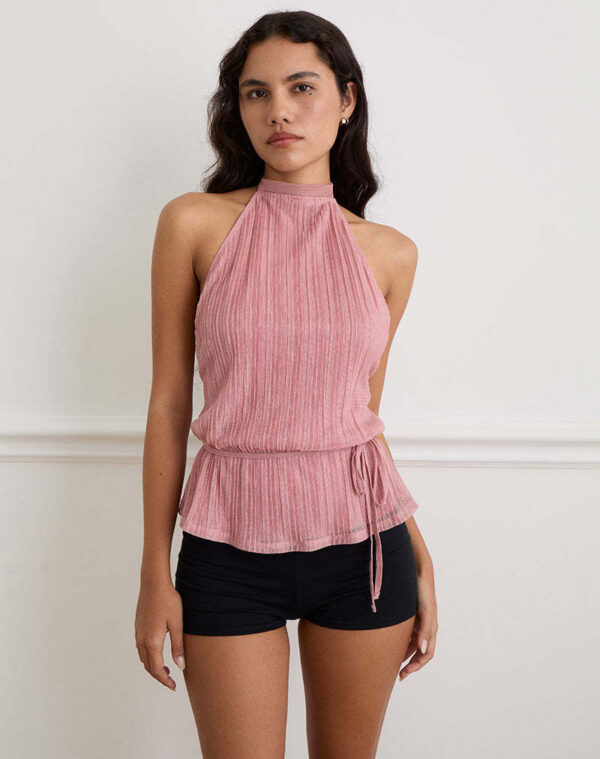 Women's Backless Strappy Halter Trendy Tank Top