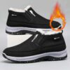 Men's Low-Top Warm Cotton Lined Fleece Snow Shoes With Non-Slip Soles