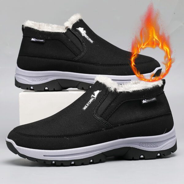 Men's Low-Top Warm Cotton Lined Fleece Snow Shoes With Non-Slip Soles
