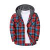 Men's Trendy Buttoned Checkered Trucker Hooded Jacket