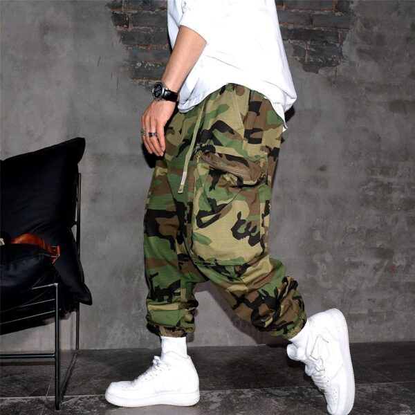 Men's Retro Hip Hop High Street Camouflage Casual Cargo Pants