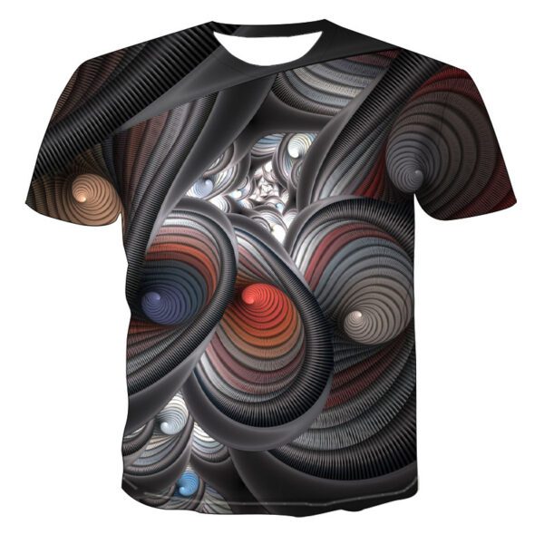 Men's 3D Printed Abstract Patterns, Vinyl & Sea Wave Casual Short Sleeve T-shirt