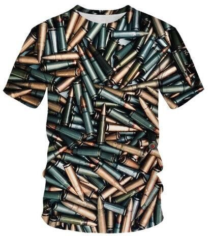 Men's 3D Printed Bullets & Tye Dye Casual Short Sleeve T-Shirts