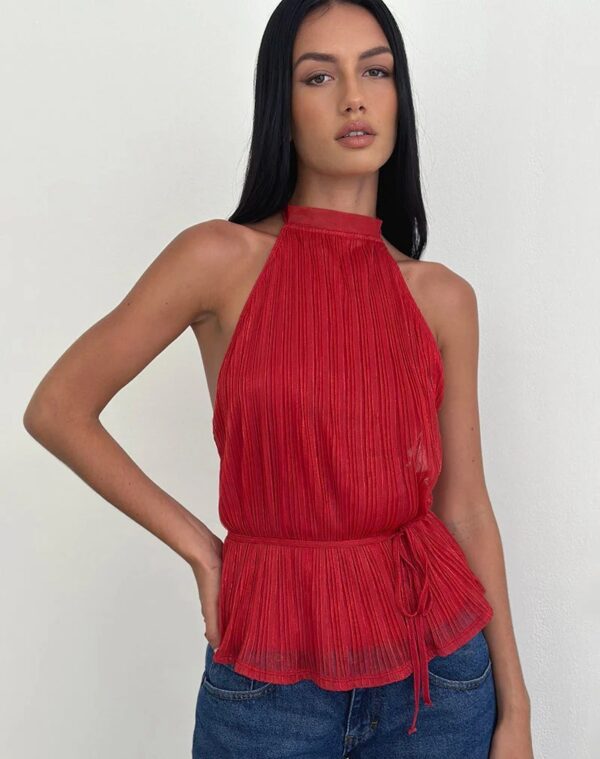 Women's Backless Strappy Halter Trendy Tank Top