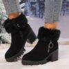 Women's Short Snow Velvet Thermal Thick Heel Boots
