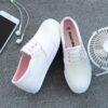 Women's Summer/Spring One-Step Lazy Loafer Flat White Shoes