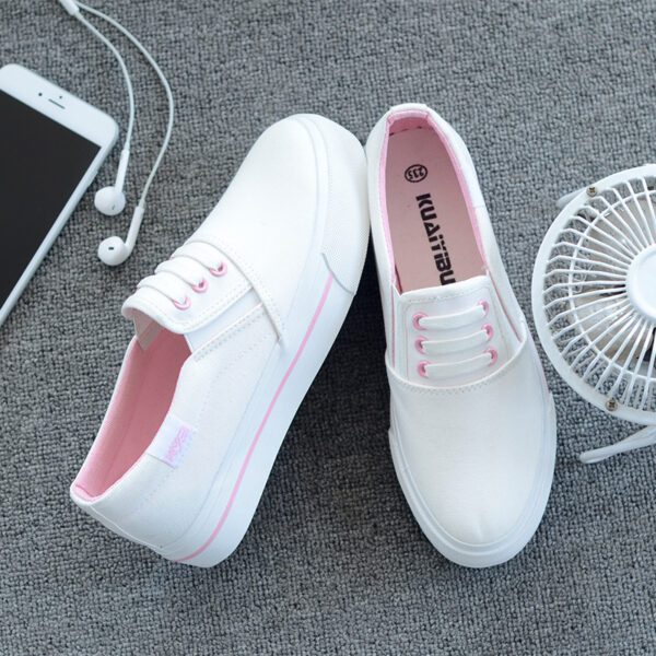 Women's Summer/Spring One-Step Lazy Loafer Flat White Shoes