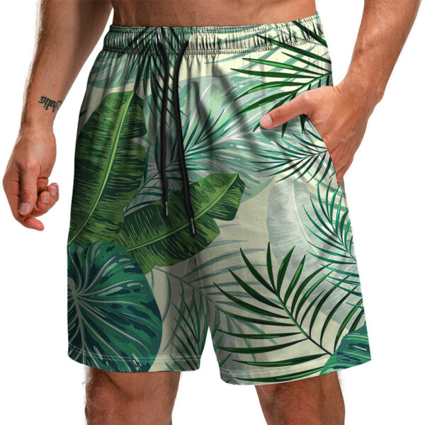 Men's Trendy Summer 3D Printed Leaf Series 3D Printed Casual Beach Shorts