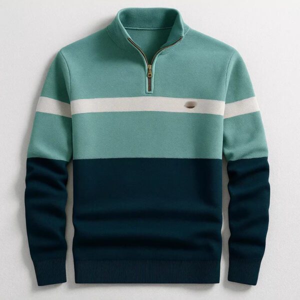 Men's Business Casual Knitwear Half-Zip Long-Sleeve Pullover Sweater