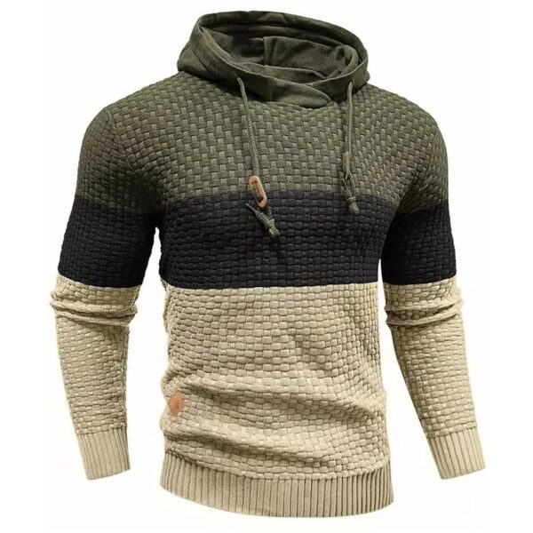 Men's Casual Jacquard Long Sleeves Sweater Hoodie