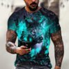 Men's Casual 3D Printed Wild Animal Summer T-shirt