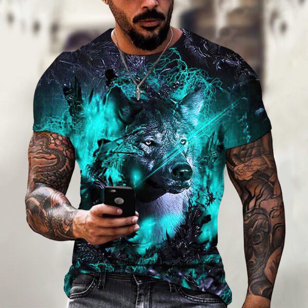Men's Casual 3D Printed Wild Animal Summer T-shirt