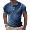 Men's 3D Printed Button Short-sleeved Polo Shirt