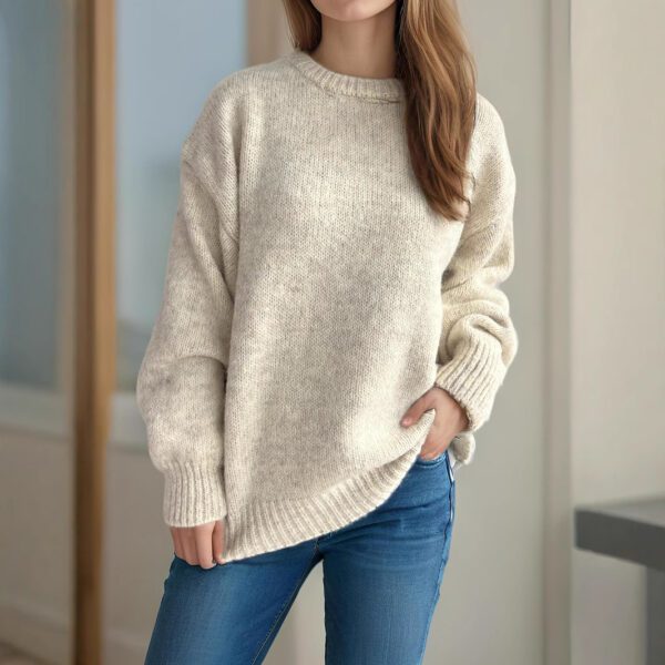 Women's Casual Loose-Fitting Crew-Neck Sweater