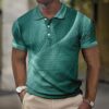 Men's 3D Printed Button Short-sleeved Polo Shirt