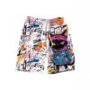 Men's Fashionable 3D Printed Design Graffiti Swim Shorts