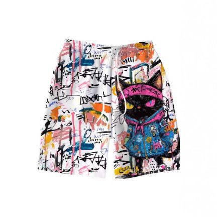 Men's Fashionable 3D Printed Design Graffiti Swim Shorts