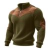 Men's Trendy Casual Corduroy High-Neck Zip-Up Sweater