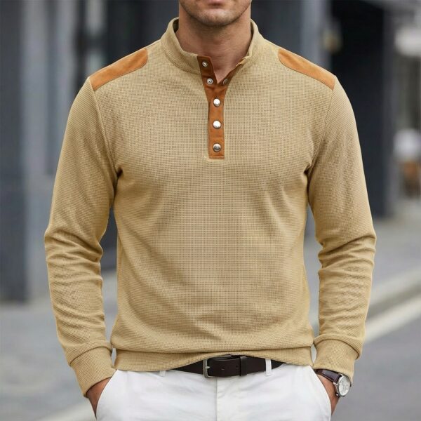 Men's Trendy Solid-Color Breathable Casual Sweater With Buttons