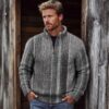 Men's Fashionable Cardigan Long-Sleeve Zip-Up Sweater