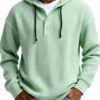 Men's Retro Ribbed Casual Half-Button Hooded Sweater