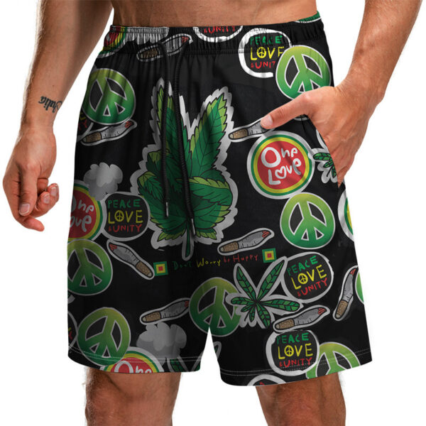 Men's Trendy Summer 3D Printed Leaf Series 3D Printed Casual Beach Shorts