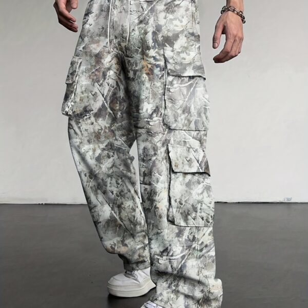 bda69157-b6a2-42a5-9339-e8e251efb0a9.jpg Men's Long Loose Fit Casual Cargo Pants With A Drawstring