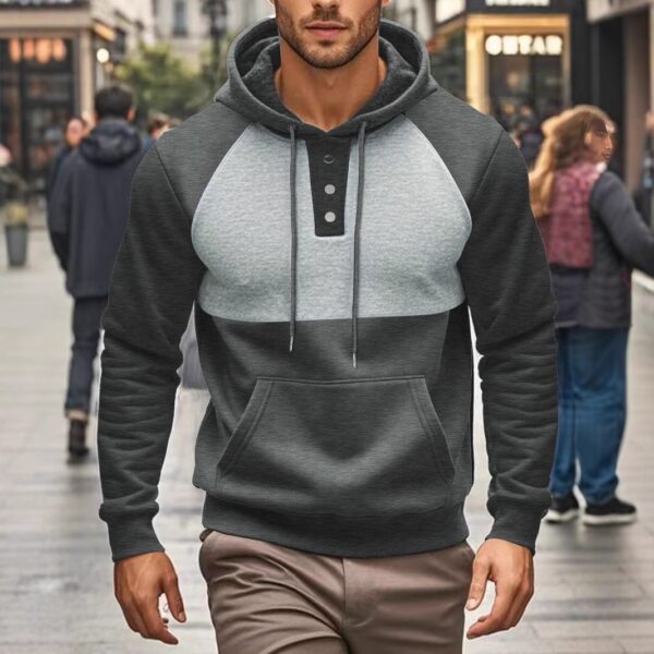 Men's Sports Casual Buttoned Hooded Sweater