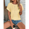 Women's Casual Hollow-Out Mesh Embroidered Batwing Short Sleeve Top