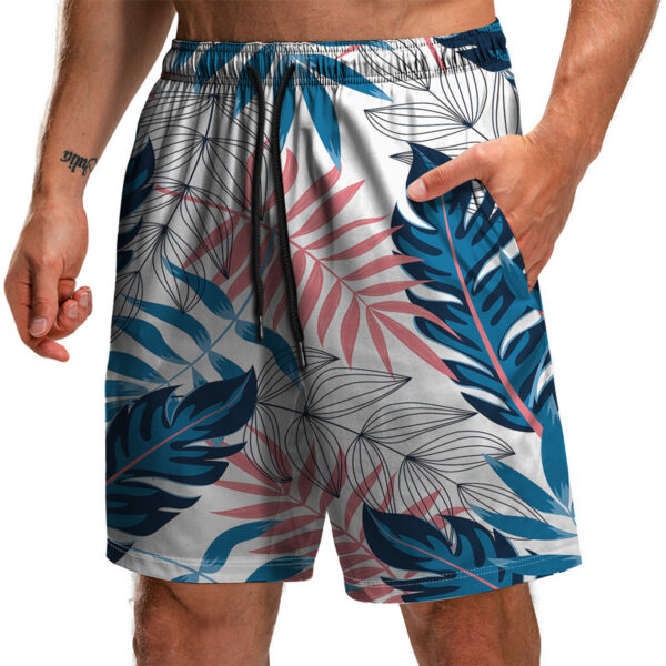 Men's Summer Fashion 3D Printed Leaf Series 3D Printed Casual Beach Shorts
