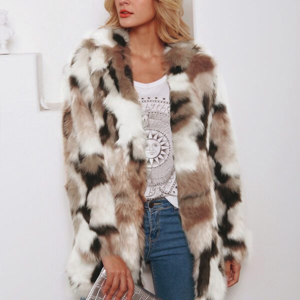 c0b10fbf-b699-47a7-bcaa-135f6382301d.jpg Women's Fashion Tailored Mixed Color Faux Fur Coat