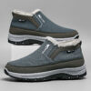 Men's Low-Top Warm Cotton Lined Fleece Snow Shoes With Non-Slip Soles