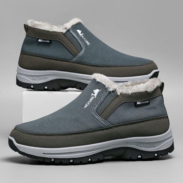 Men's Low-Top Warm Cotton Lined Fleece Snow Shoes With Non-Slip Soles