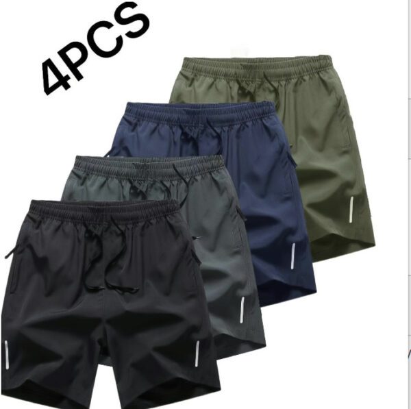 Men's Casual 3 or 4 Piece Fashionable Zipper Pocket Sports Shorts