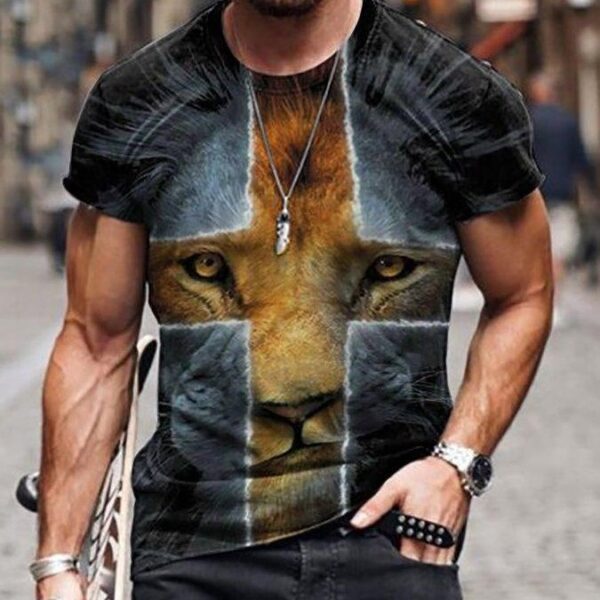 c2216cd1-025a-48c2-b3b5-537983e39ddf.jpg Men's Christian Casual Graphic Printed Short Sleeve T-shirt With A Cross