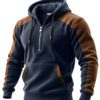 Men's Casual Cardigan Double-Hooded Half-zip Hoodie