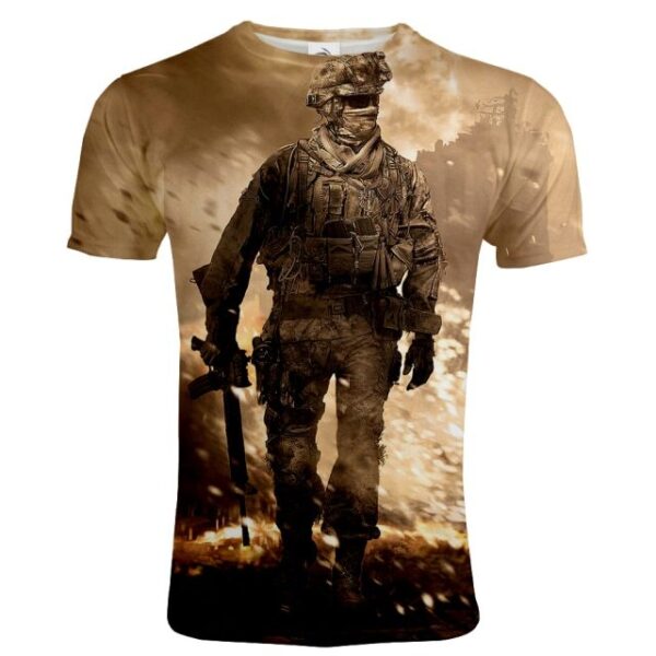 Men's 3D Printed Casual Fashion Military T-shirt