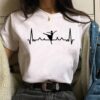 Women's Casual Ballet Graphic Print Crew Neck Short-Sleeve T-Shirt