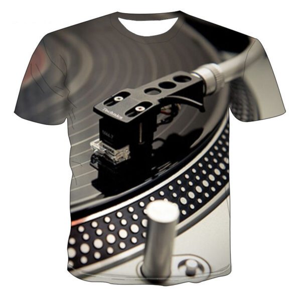 Men's 3D Printed Abstract Patterns, Vinyl & Sea Wave Casual Short Sleeve T-shirt